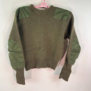 COPY - Vintage DSCP Military Sweater Adult 42 XL Green Wool Elbow Patches 90s